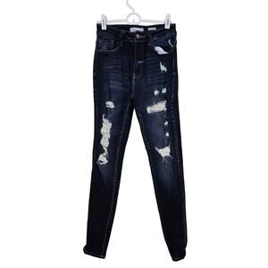 Women's KanCan Signature Destructed Ultra High Rise Ankle Skinny Jeans | Size 25